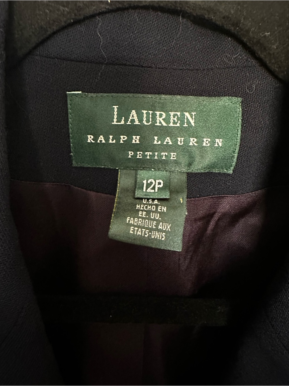 Vintage Ralph Lauren Petite 12P 100% Wool Navy Gold Crest Button Blazer made USA - Picture 5 of 8